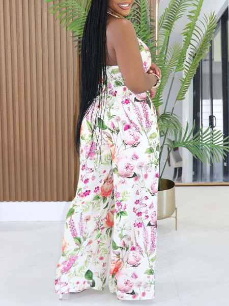 Floral Halter Vest & Pants Set