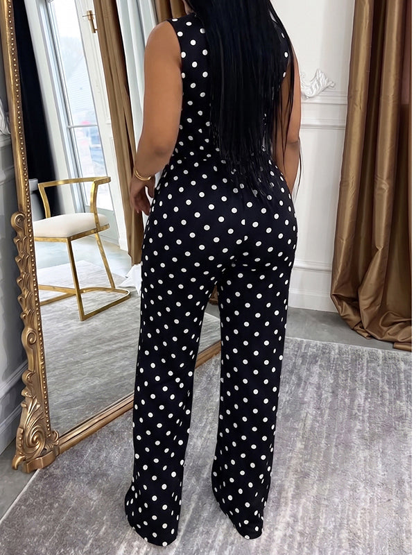 Dot Tank Top & Tied Pants Set