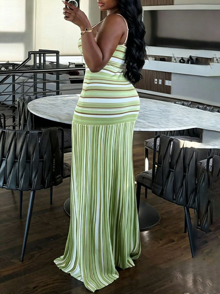 Stripe Combo Cami Maxi Dress