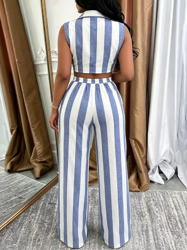 Stripe Cargo Vest & Pants Set