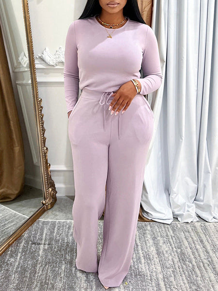 Solid Tied-Waist Jumpsuit