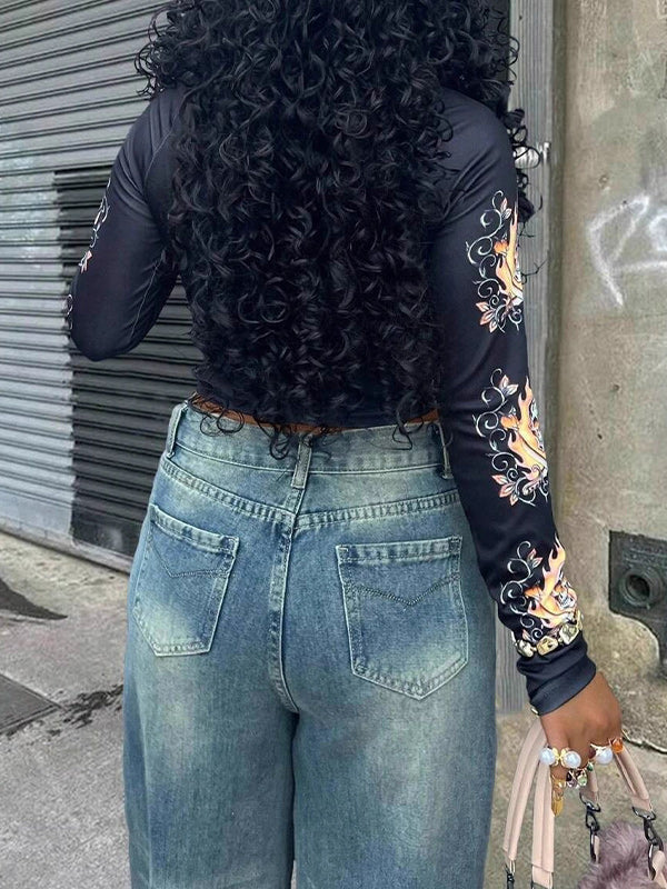 Printed Round-Neck Tee