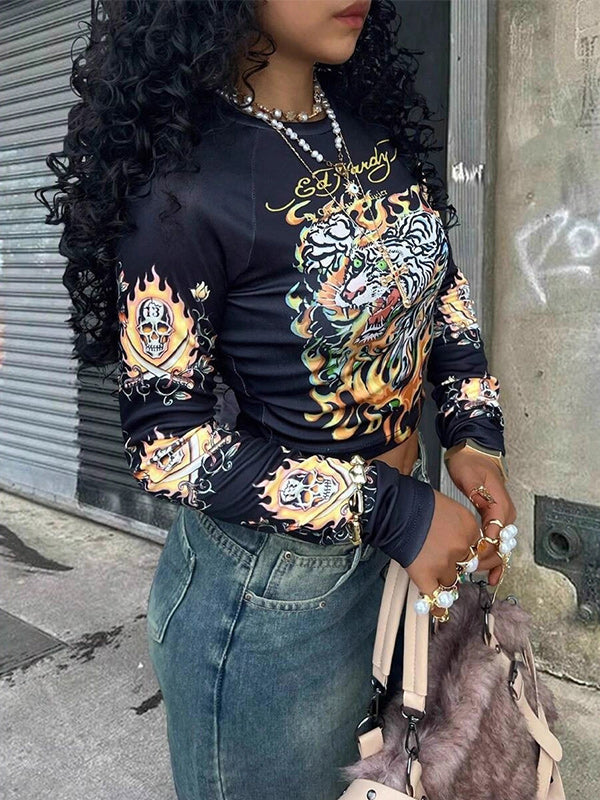 Printed Round-Neck Tee