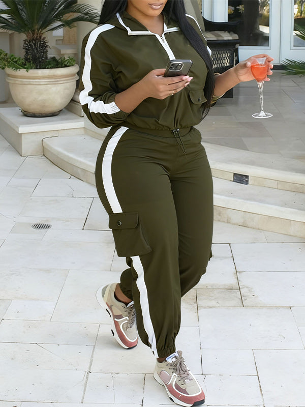 Zip-Front Hoodie & Jogger Pants Set