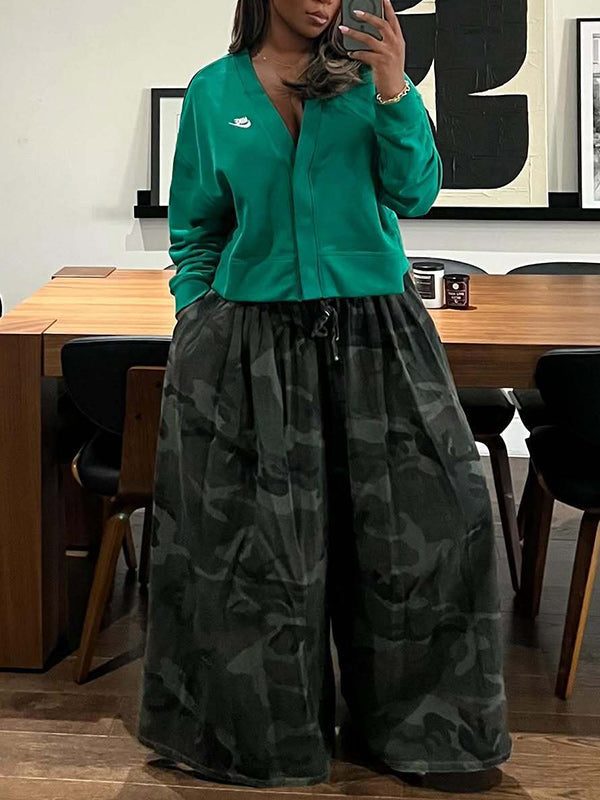 Camo Wide-Leg Pants