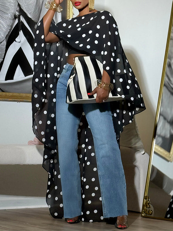 Dot Cape Tunic Top