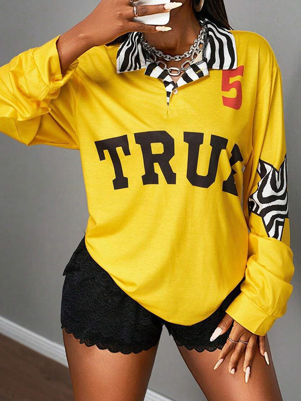 Printed Polo Top