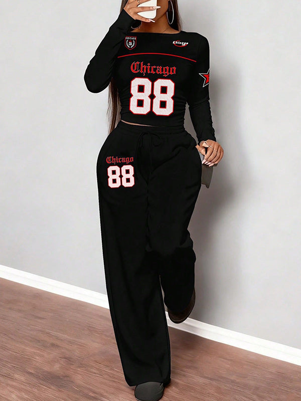Printed Top & Pants Set