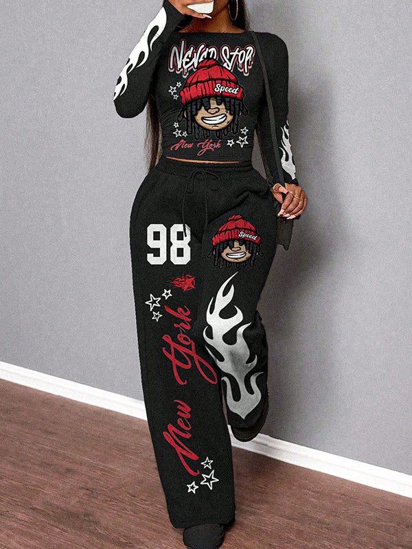 Printed Top & Pants Set