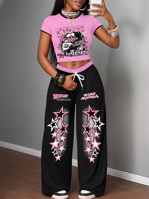 Printed Tee & Pants Set