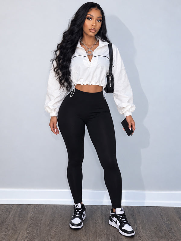 Stripe Zip Top & Skinny Pants Set