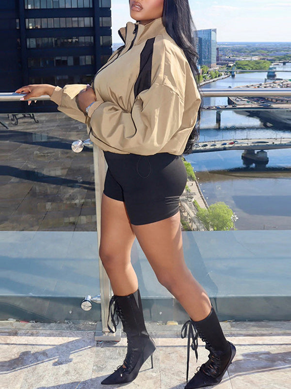 Contrast Zip-Front Jacket