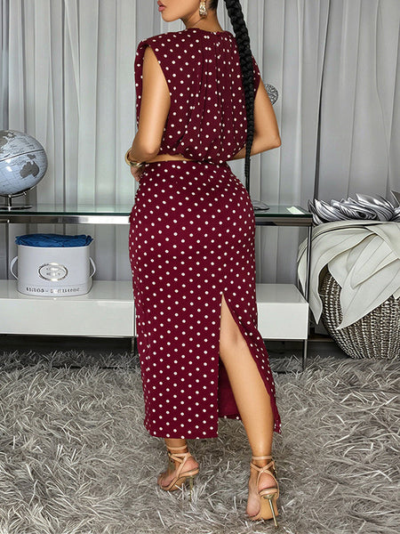 Dot Tank Top & Skirt Set