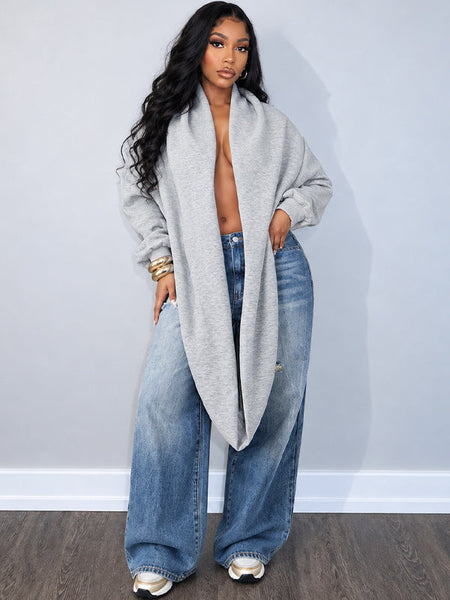 Solid Cowl-Neck Sweatshirt