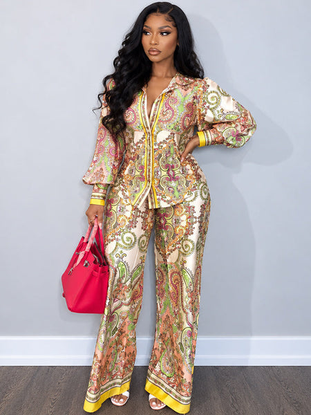 Printed Shirt & Pants Set