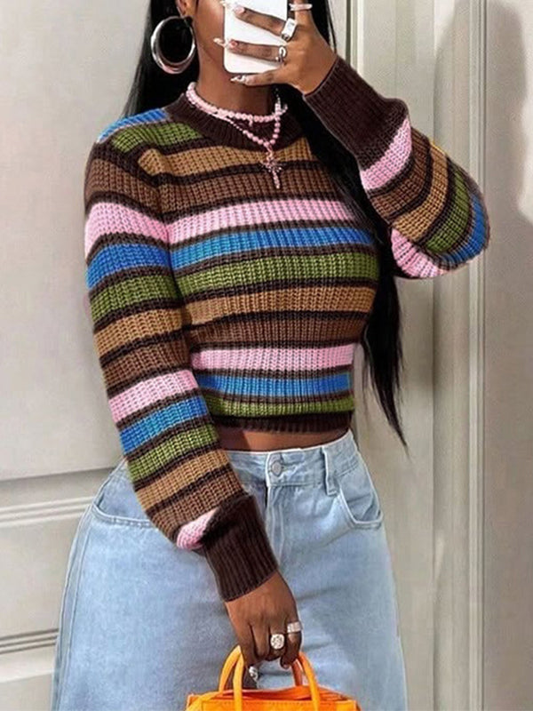 Stripe Round-Neck Sweater