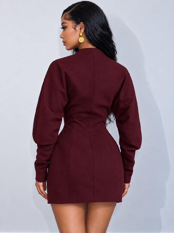 Cinched Waist Blazer Dress