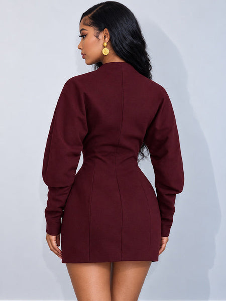 Cinched Waist Blazer Dress