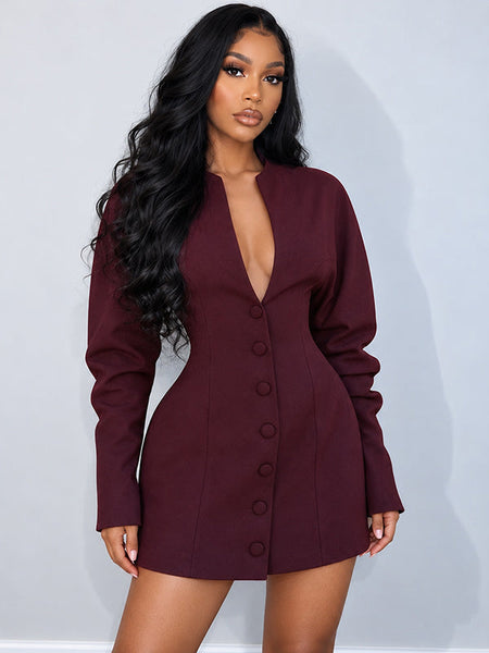 Cinched Waist Blazer Dress