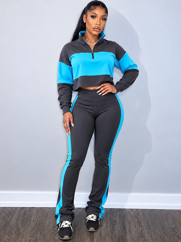 Two-Tone Zip Top & Pants Set