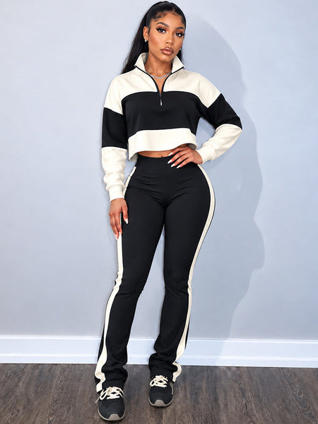 Two-Tone Zip Top & Pants Set