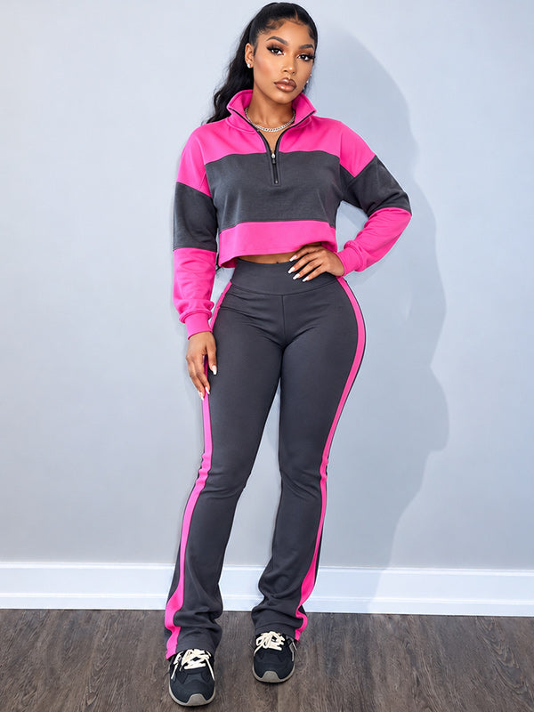 Two-Tone Zip Top & Pants Set