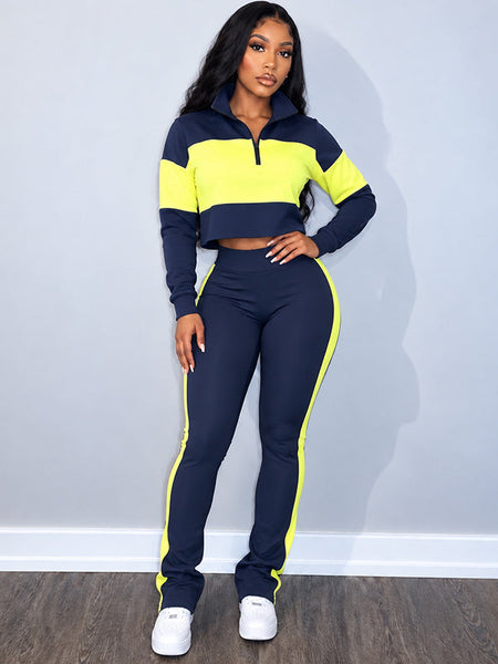 Two-Tone Zip Top & Pants Set