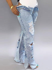 Indiebeautie Distressed Side-Slit Jeans
