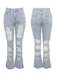 Indiebeautie Distressed Side-Slit Jeans