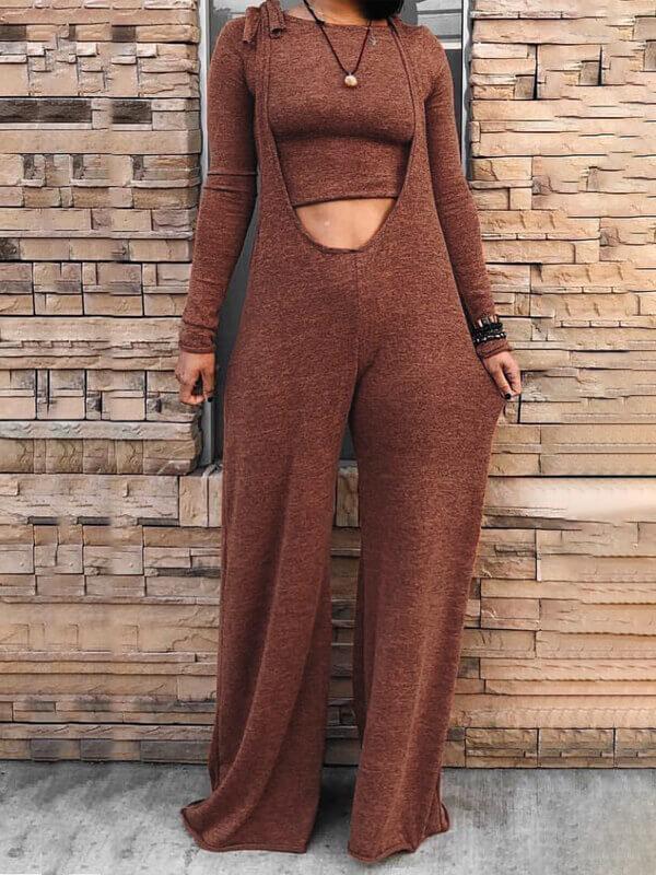 Cropped Sweatshirt & Overall Set--Clearance
