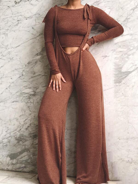 Cropped Sweatshirt & Overall Set--Clearance
