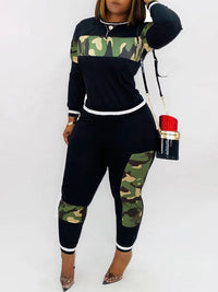 Print Combo Sweatshirt & Jogger Set--Clearance