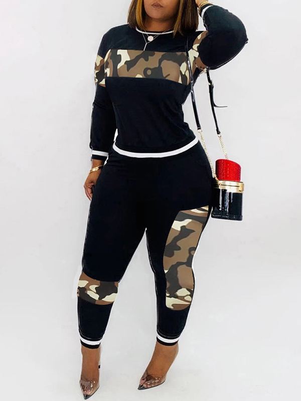 Print Combo Sweatshirt & Jogger Set--Clearance