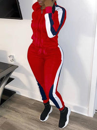 Indiebeautie Colorblock Zip-Front Hoodie & Pants Set