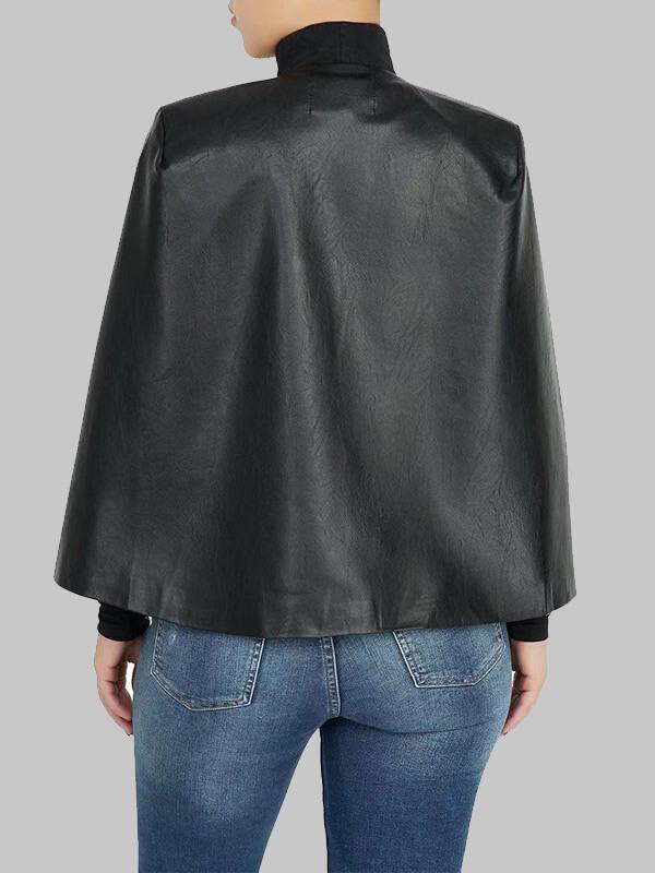 Faux Leather Cape Blazer--Clearance