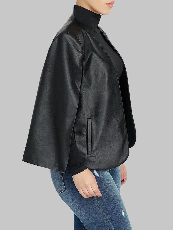 Indiebeautie Faux Leather Cape Blazer