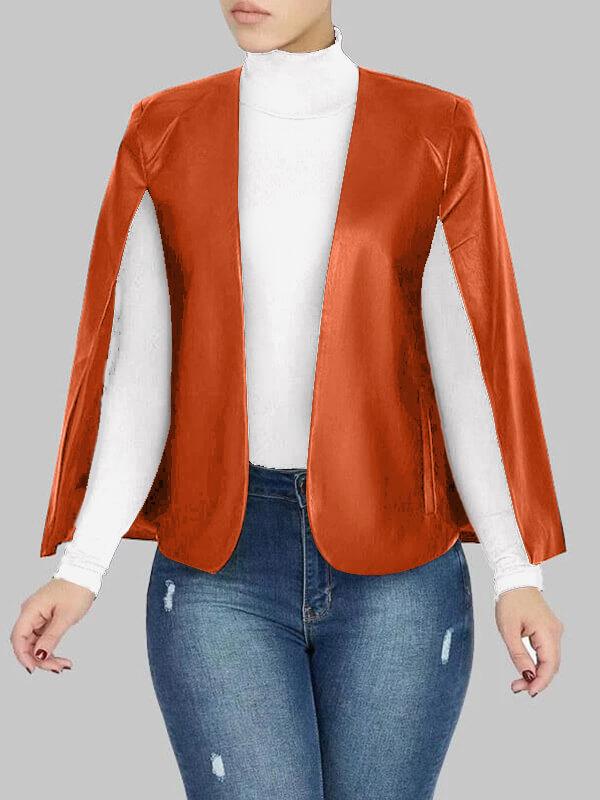 Indiebeautie Faux Leather Cape Blazer