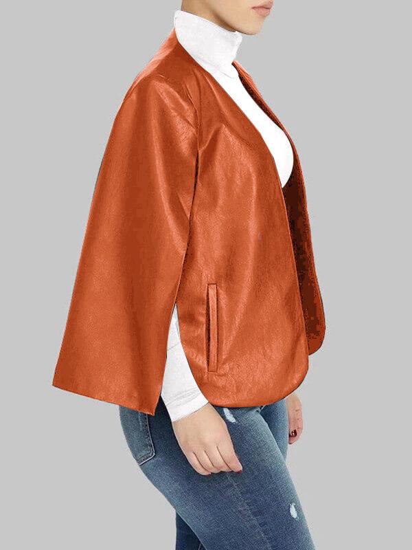 Indiebeautie Faux Leather Cape Blazer
