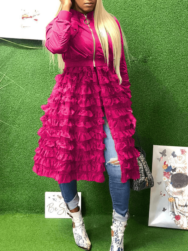 Indiebeautie Frilled Mesh Combo Jacket