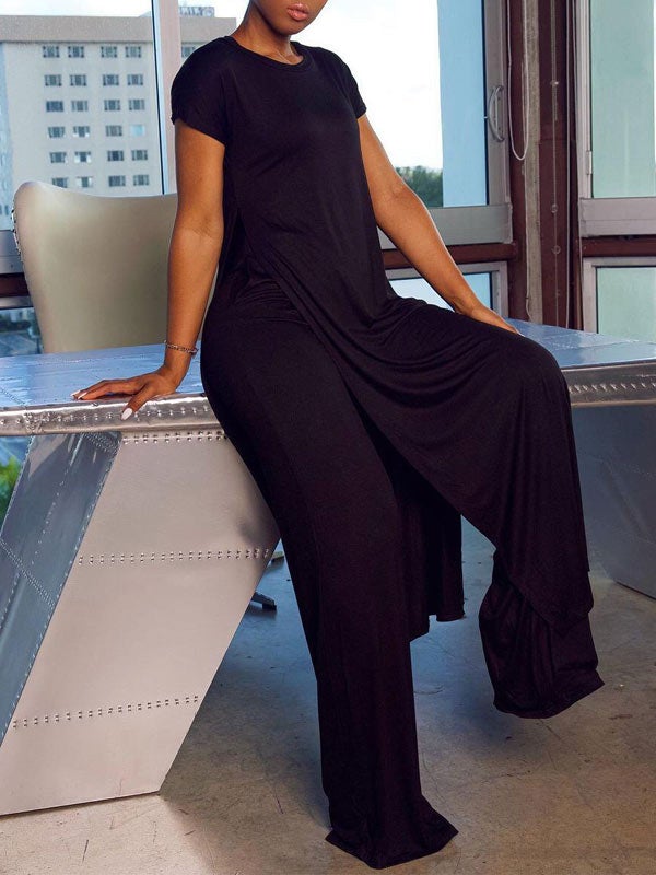 Indiebeautie Solid Slit Tunic & Pants Set