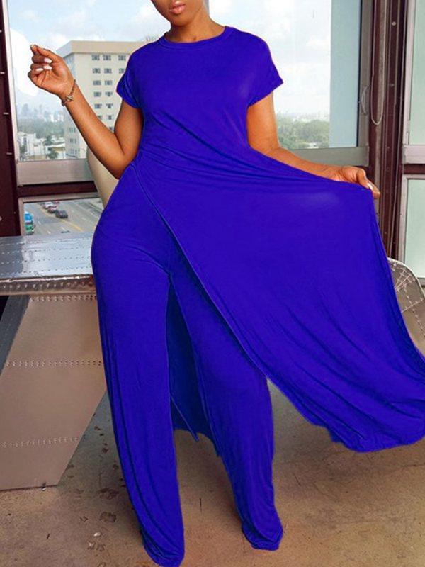 Indiebeautie Solid Slit Tunic & Pants Set