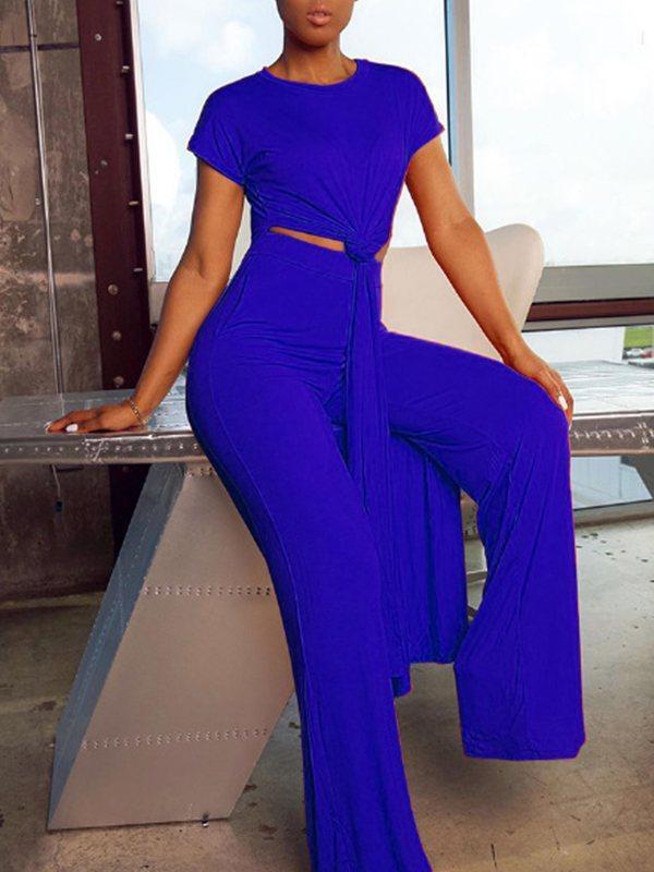 Indiebeautie Solid Slit Tunic & Pants Set