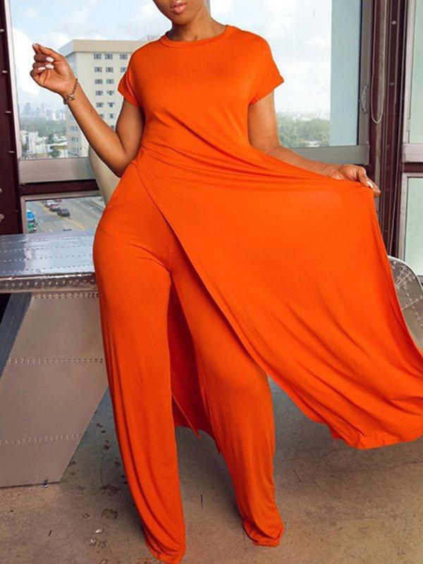 Indiebeautie Solid Slit Tunic & Pants Set