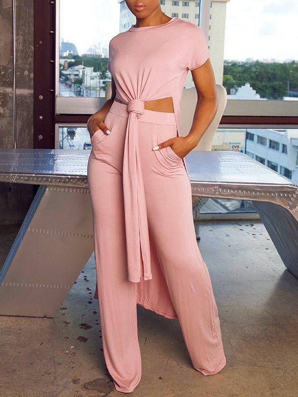 Indiebeautie Solid Slit Tunic & Pants Set