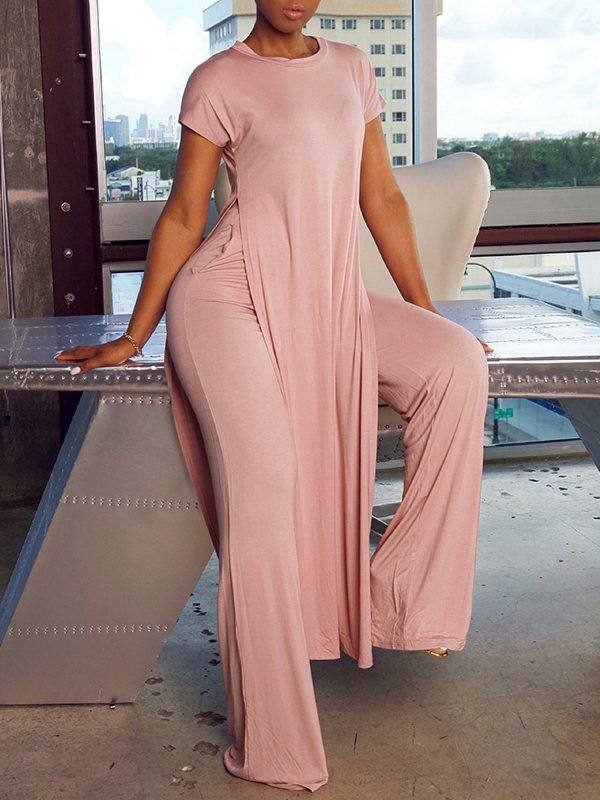 Indiebeautie Solid Slit Tunic & Pants Set