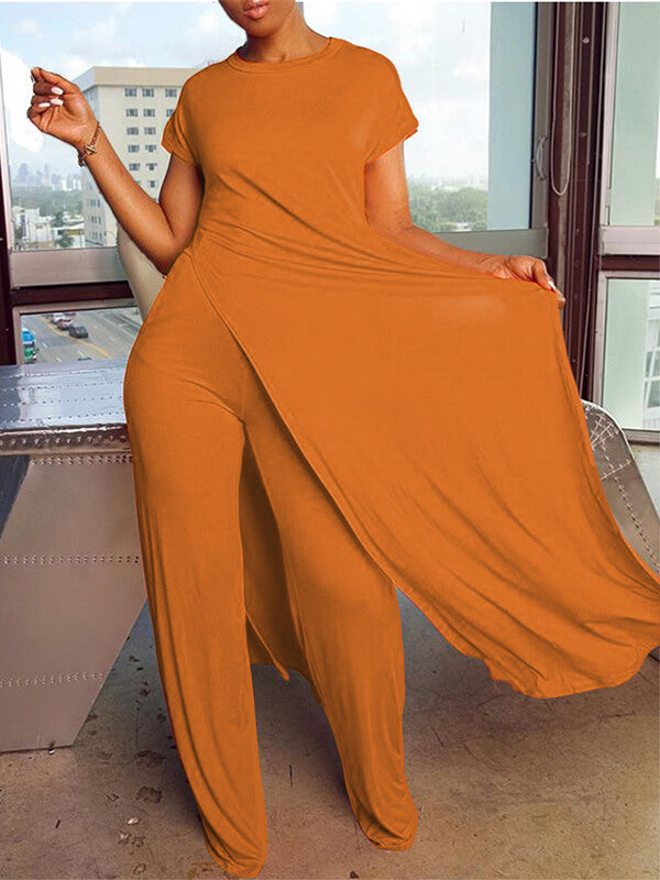 Indiebeautie Solid Slit Tunic & Pants Set