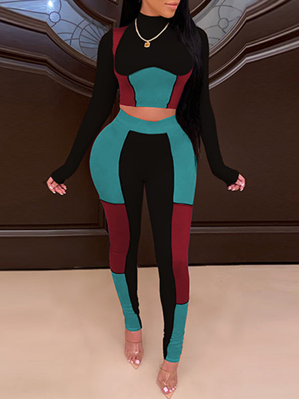 Colorblock Top & Pants Set