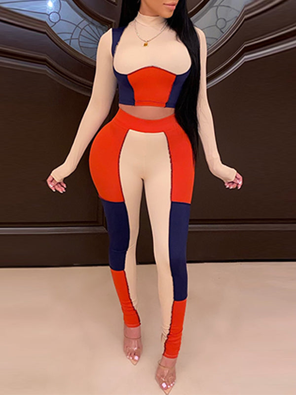 Colorblock Top & Pants Set