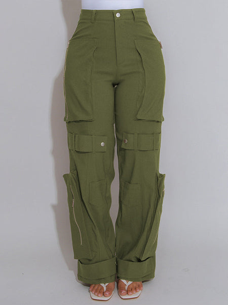 Solid Cargo Pants