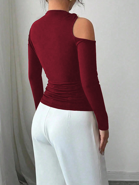 Solid Cold-Shoulder Tee